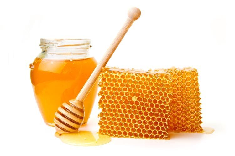 miel ecológica con panal y mielera